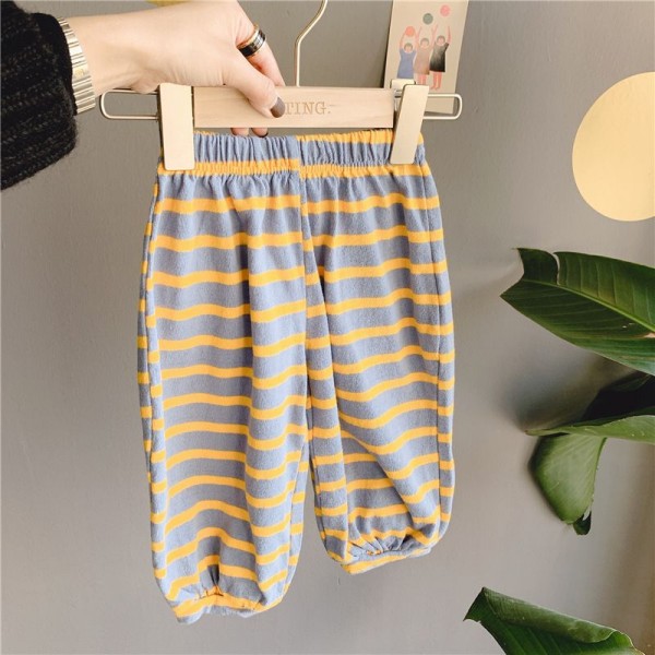 2020 children's spring new children's Korean striped close-up 9-point pants Harem Pants 20102