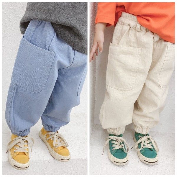 2020 autumn children's wear new children's close legged 9-point pants men's and women's Korean children's pants 19029 