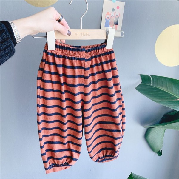 2020 children's spring new children's Korean striped close-up 9-point pants Harem Pants 20102