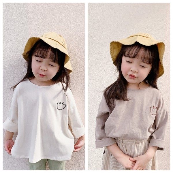 2020 autumn children's wear new girls' Korean printed T-shirt spring and autumn base shirt 20186