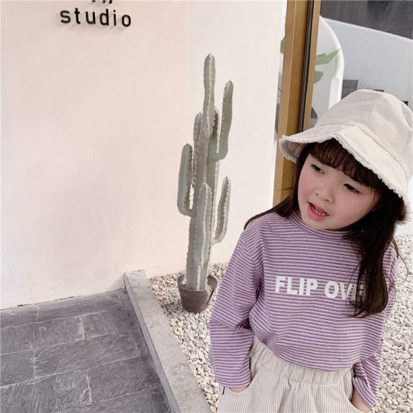 2020 autumn children's wear new girls' Korean printed T-shirt spring and autumn base shirt 20181