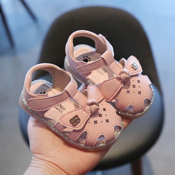 Summer 0-1-2 year old girl's sandals girl's baby soft soled walking shoes children's Baotou princess shoes children's shoes 