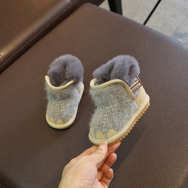 Winter 2020 new children's snow boots baby shoes toddler shoes 1-3 years old casual baby soft soled cotton boots 