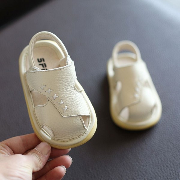 Summer baby sandals girls boys leather baby shoes 1-3 years old soft soled Baotou walking shoes 