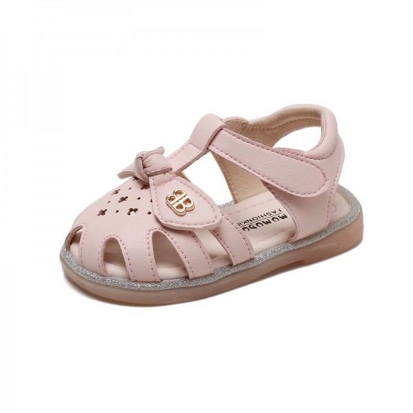 Summer 0-1-2 year old girl's sandals girl's baby soft soled walking shoes children's Baotou princess shoes children's shoes 