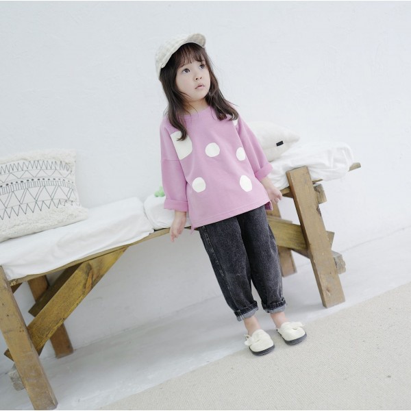 Autumn 2020 children's wear new girls' Korean wave point long sweater 19806