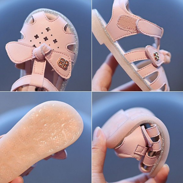 Summer 0-1-2 year old girl's sandals girl's baby soft soled walking shoes children's Baotou princess shoes children's shoes 