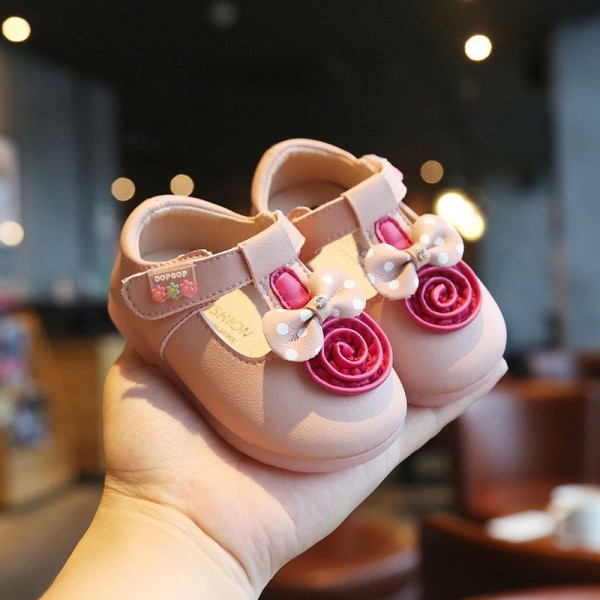 Baby soft soled walking shoes spring and autumn 2020 new girl princess shoes 1-2-3 years old non slip soft soled single shoes