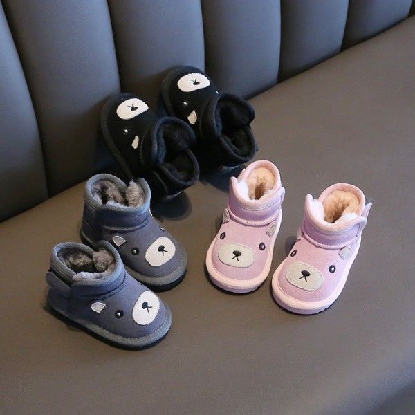Children's snow boots 1-3 years old men's Plush ch...