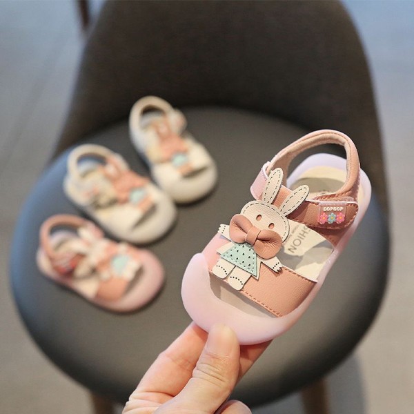 Girls' sandals 1-3-year-old summer soft soled walk...
