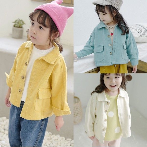 2020 children's autumn new children's Korean candy coat baby clothes 19802 