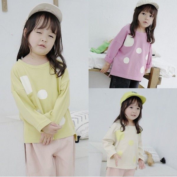 Autumn 2020 children's wear new girls' Korean wave point long sweater 19806