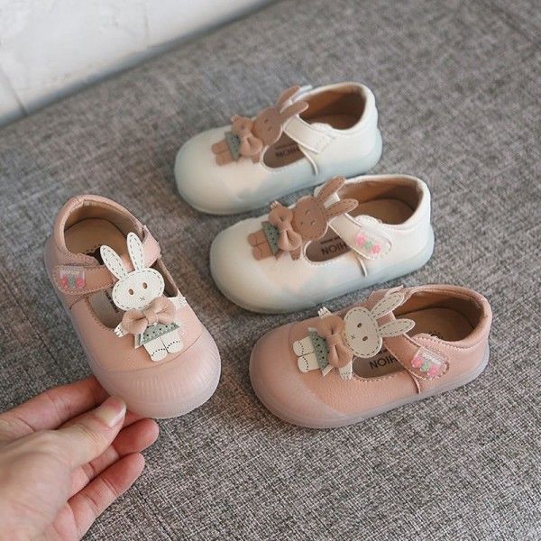 2020 baby shoes soft soled walking shoes cartoon cute little white rabbit children's shoes Baotou anti slip wear resistant princess shoes wholesale 