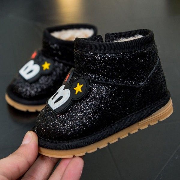 Baby cotton shoes 1-3 years old soft soled non slip 2018 new baby children's walking shoes men's and women's winter snow boots