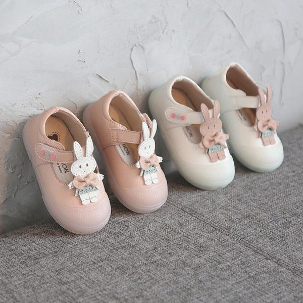 2020 baby shoes soft soled walking shoes cartoon cute little white rabbit children's shoes Baotou anti slip wear resistant princess shoes wholesale 