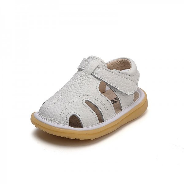 2020 new leather baby walking shoes sandals female 0-1-3 years old male summer soft sole Baotou wholesale