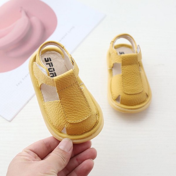 2020 new children's sandals leather soft soled Baotou toddler shoes baby sandals 1-3 years old baby shoes wholesale 