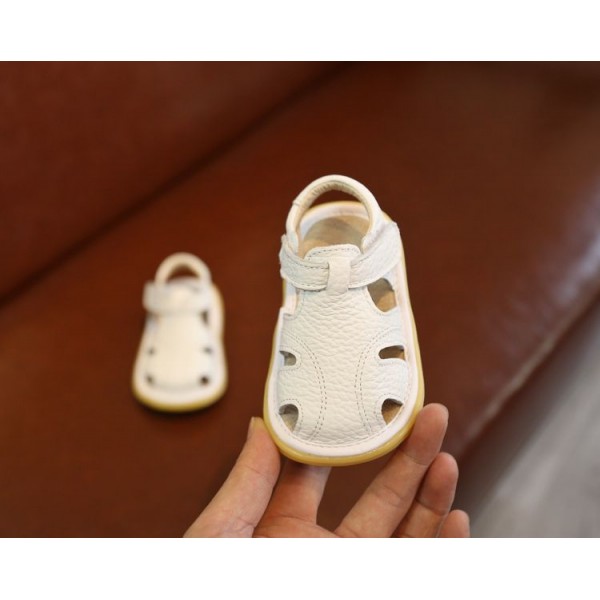 2020 new leather baby walking shoes sandals female 0-1-3 years old male summer soft sole Baotou wholesale