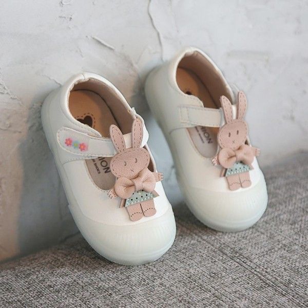 2020 baby shoes soft soled walking shoes cartoon cute little white rabbit children's shoes Baotou anti slip wear resistant princess shoes wholesale 