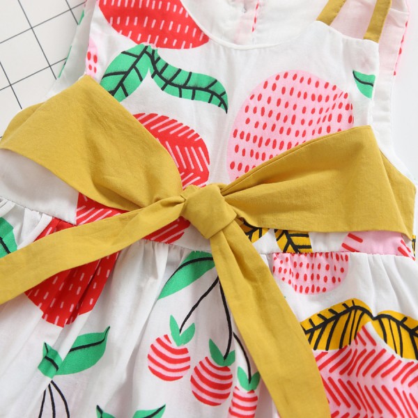 Children's dress 2020 summer new girl's dress pineapple print vest skirt 1925
