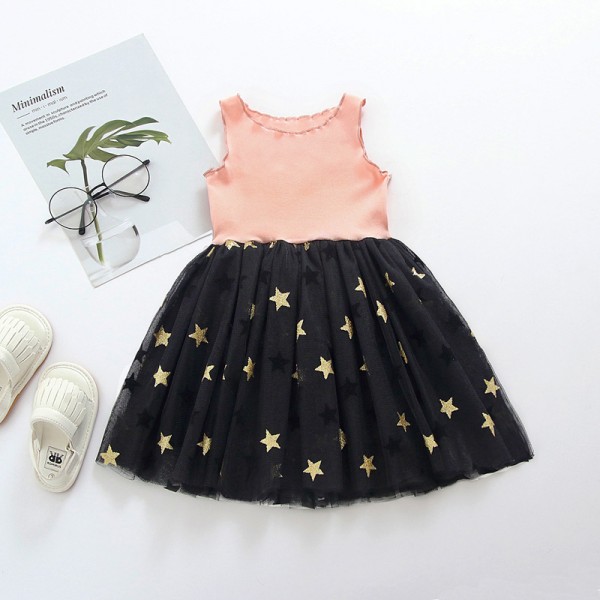 EW foreign trade children's clothing 2020 summer new cross border girl five pointed star print princess skirt 1946