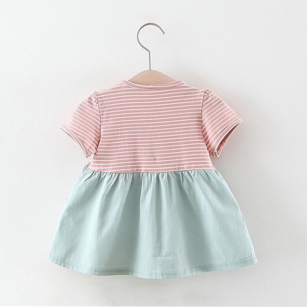 EW foreign trade children's clothing 2020 summer new striped strap fake two baby girl skirts 1954
