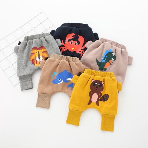 A new winter thickened baby PP pants cartoon Plush pants K99