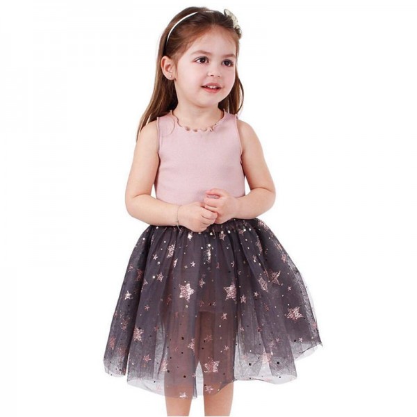 EW foreign trade children's clothing 2020 summer new cross border girl five pointed star print princess skirt 1946