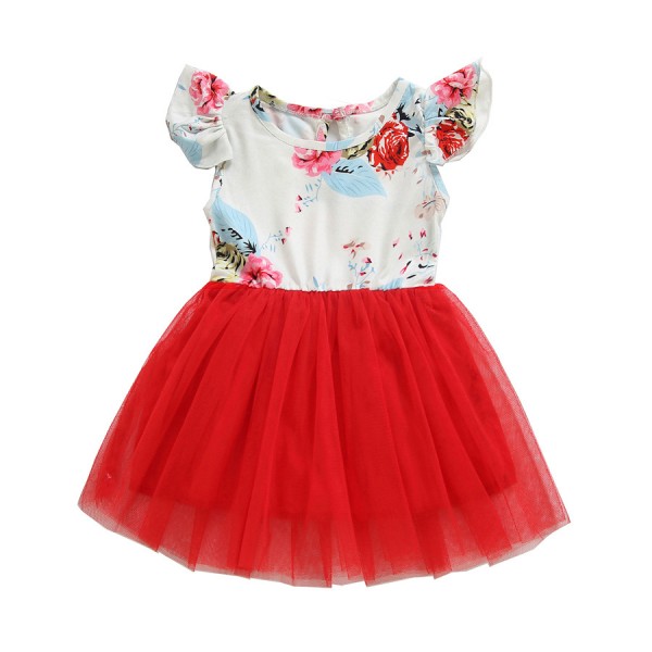 Ew children's clothing 2020 summer new cross border Euro American Girl Flower Princess Dress Baby Dress 1924