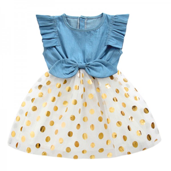 EW foreign trade children's wear 2020 new summer girls' dress Korean bow net princess skirt 1938