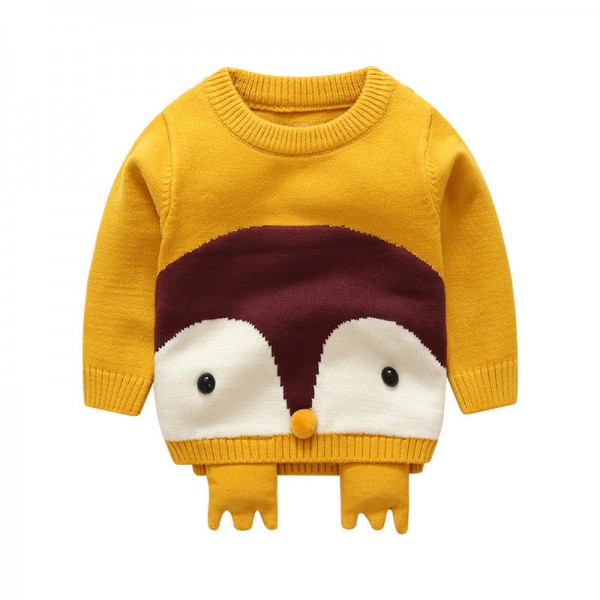 0.8ew foreign trade children's clothing autumn and winter 2020 Euro American 3D cartoon fox knitting sweater MS07