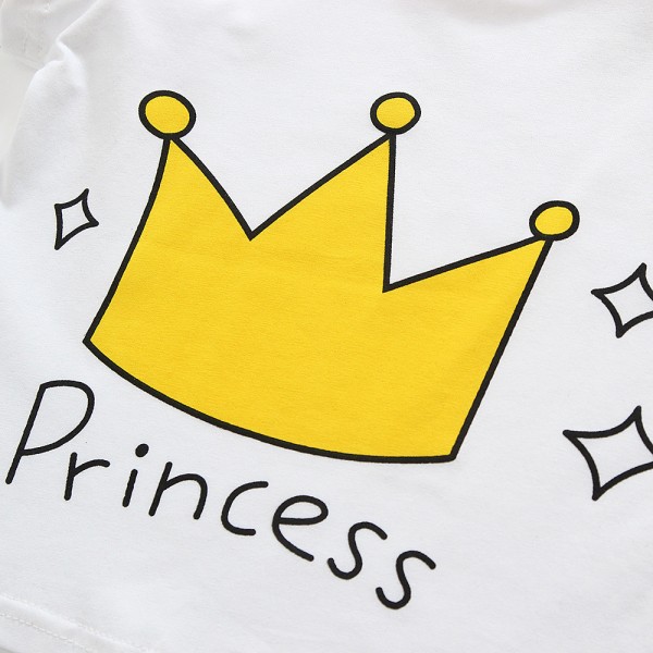 EW foreign trade children's clothing 2019 summer new T-shirt little crown girl short sleeve t197