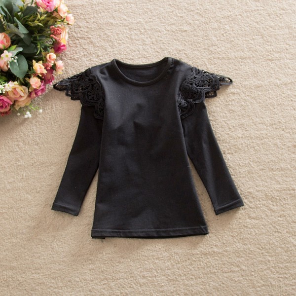 Foreign trade children's wear in Europe and America autumn girls Lace Long Sleeve T-shirt tx12