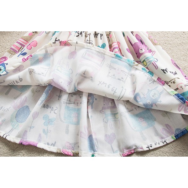 EW foreign trade children's wear Europe and America new cartoon graffiti girl Chiffon suspender skirt 168