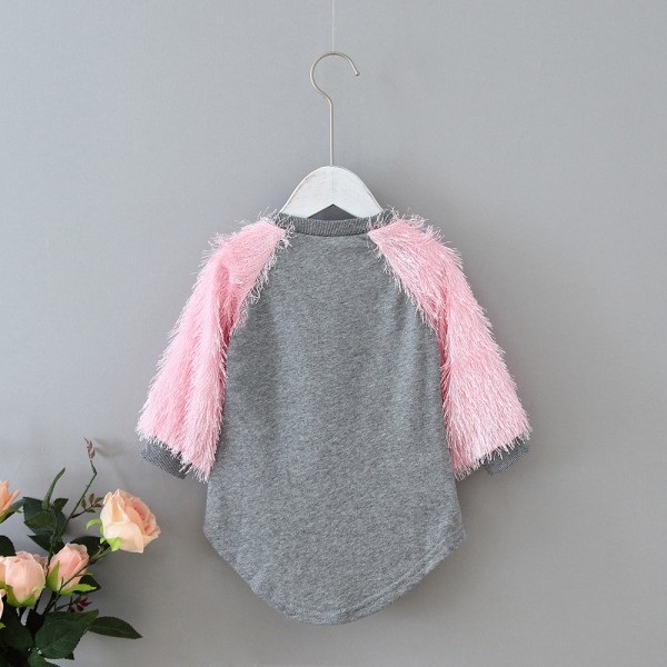 1.1ew foreign trade children's wear autumn and winter 2020 girls' Plush Swan long sweater 1891