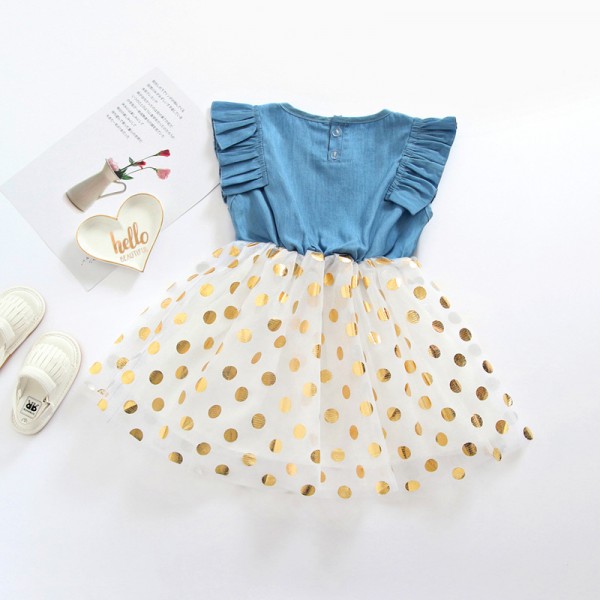 EW foreign trade children's wear 2020 new summer girls' dress Korean bow net princess skirt 1938