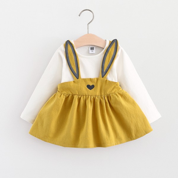 EW foreign trade children's wear fall 2020 children's new dress love long ear strap dress R01