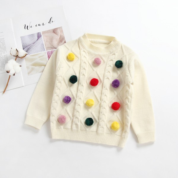 1.5EW foreign trade children's wear autumn and winter 2020 new European and American girls' ball pullover MS08