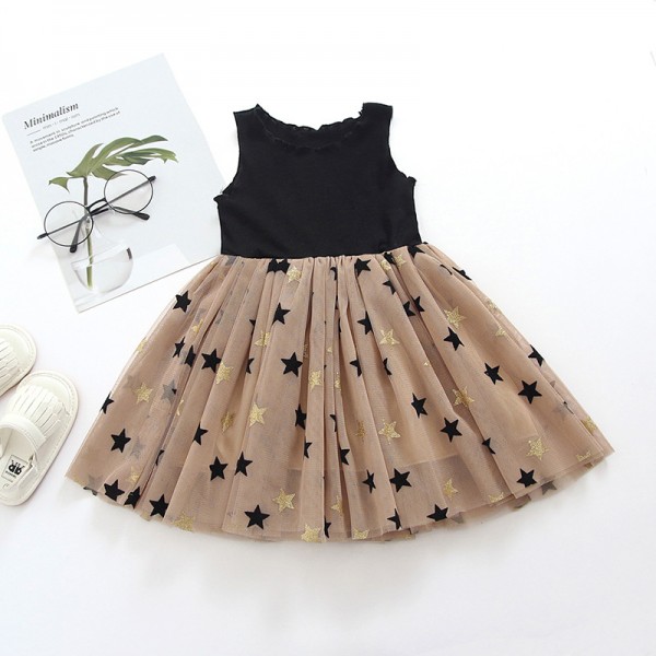 EW foreign trade children's clothing 2020 summer new cross border girl five pointed star print princess skirt 1946