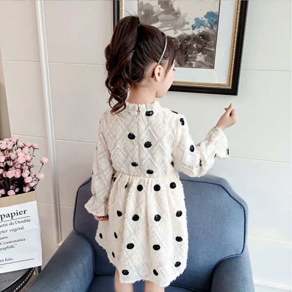 EW foreign trade children's wear autumn 2020 new Korean dot fashionable foreign style sweet princess dress