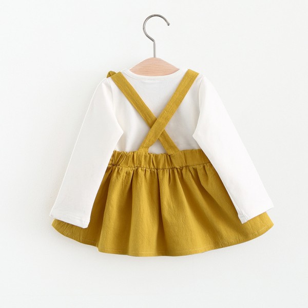 EW foreign trade children's wear fall 2020 children's new dress love long ear strap dress R01