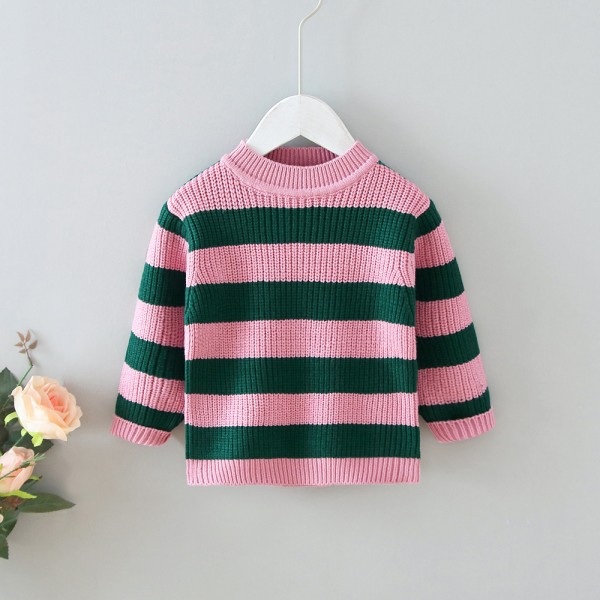 1.3ew one consignment foreign trade children's clothing autumn and winter 2020 Europe and America thick needle stripe knitting sweater 1896