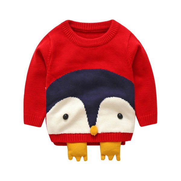 0.8ew foreign trade children's clothing autumn and winter 2020 Euro American 3D cartoon fox knitting sweater MS07