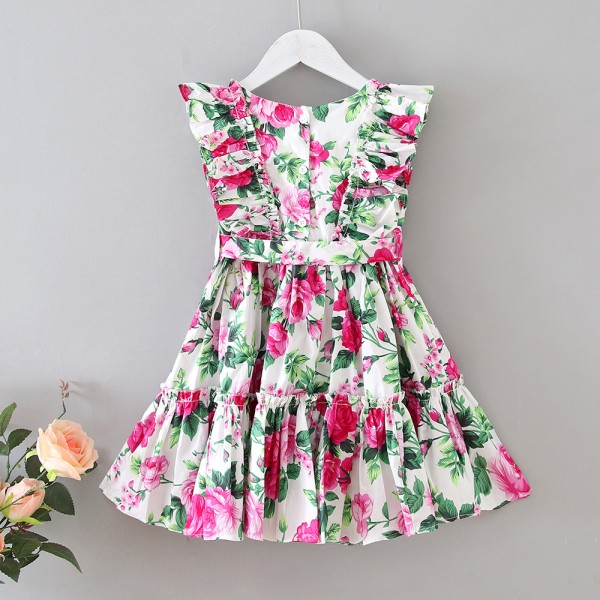 EW foreign trade children's wear 2020 summer new skirt floral flounce large lace sleeveless dress q161