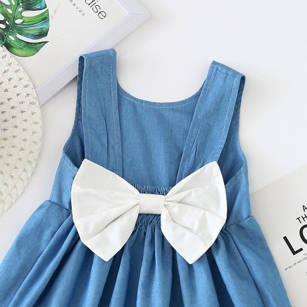 EW foreign trade children's clothing 2020 summer suit vest bow cute baby girl dress hat cx39