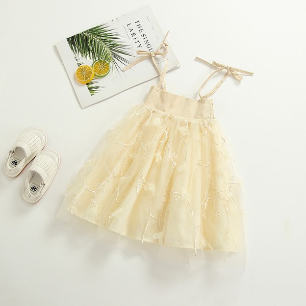 E Wen foreign trade children's wear 2020 summer new girls' suspender skirt three dimensional flower princess dress 1837