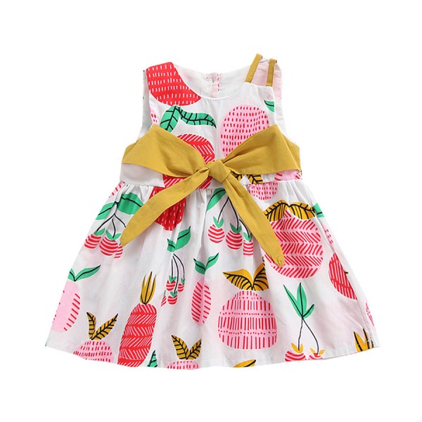 Children's dress 2020 summer new girl's dress pineapple print vest skirt 1925
