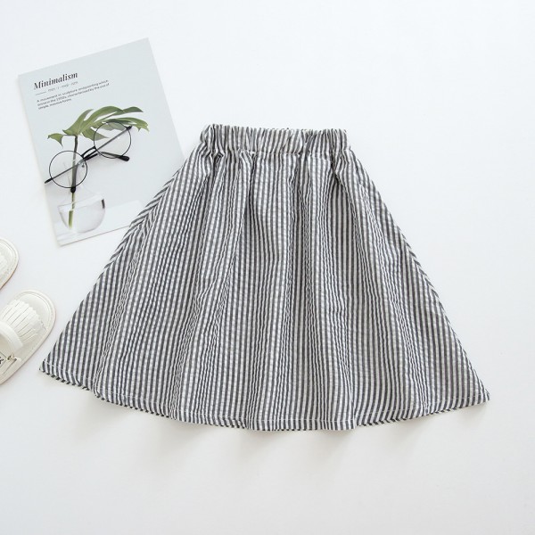 Foreign trade children's skirt 2020 summer new set children's skirt solid color T-shirt + striped skirt girl's skirt set