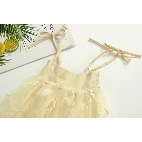 E Wen foreign trade children's wear 2020 summer new girls' suspender skirt three dimensional flower princess dress 1837