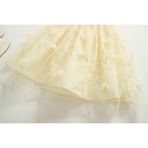 E Wen foreign trade children's wear 2020 summer new girls' suspender skirt three dimensional flower princess dress 1837